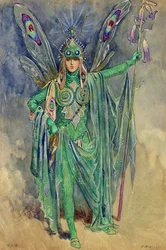 Oberon, Kostümentwurf für Ein Sommernachtstraum, produziert von R. Courtneidge am Princes Theatre, Manchester